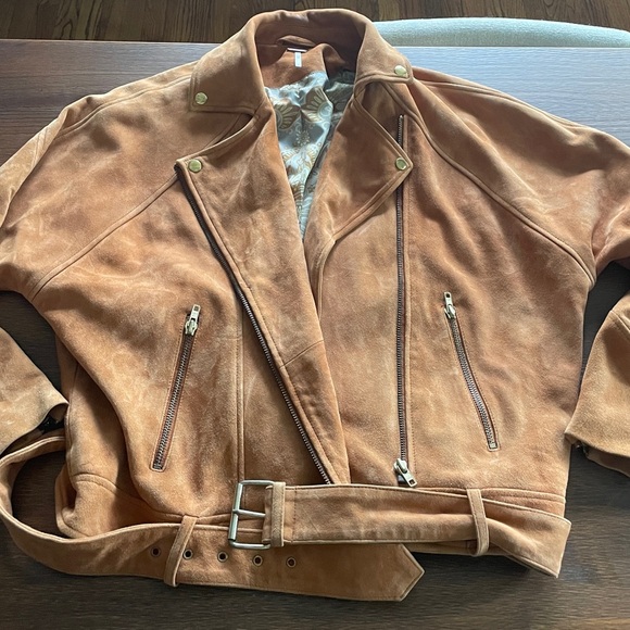 Free People Drapey Suede Moto Jacket - Picture 6 of 6
